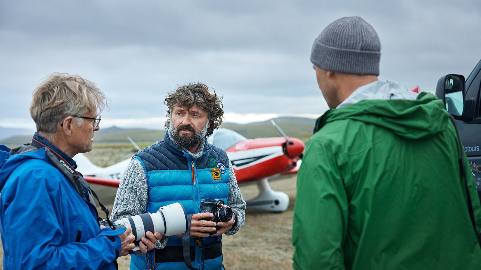 Fólk að taka ljósmyndir