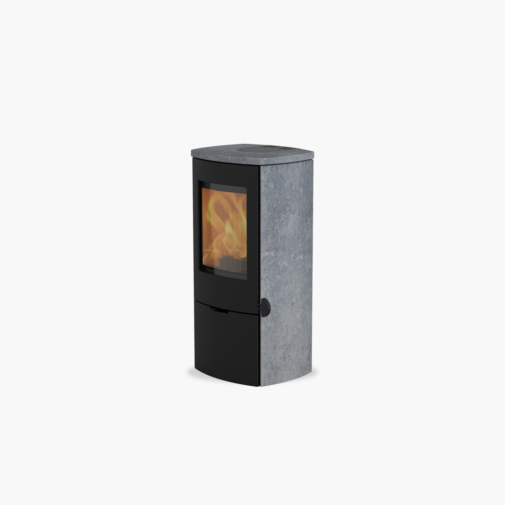 Lotus Mondo 30 – Poêle en Acier noir, chez Art-Tisons à Rossens (Fribourg)