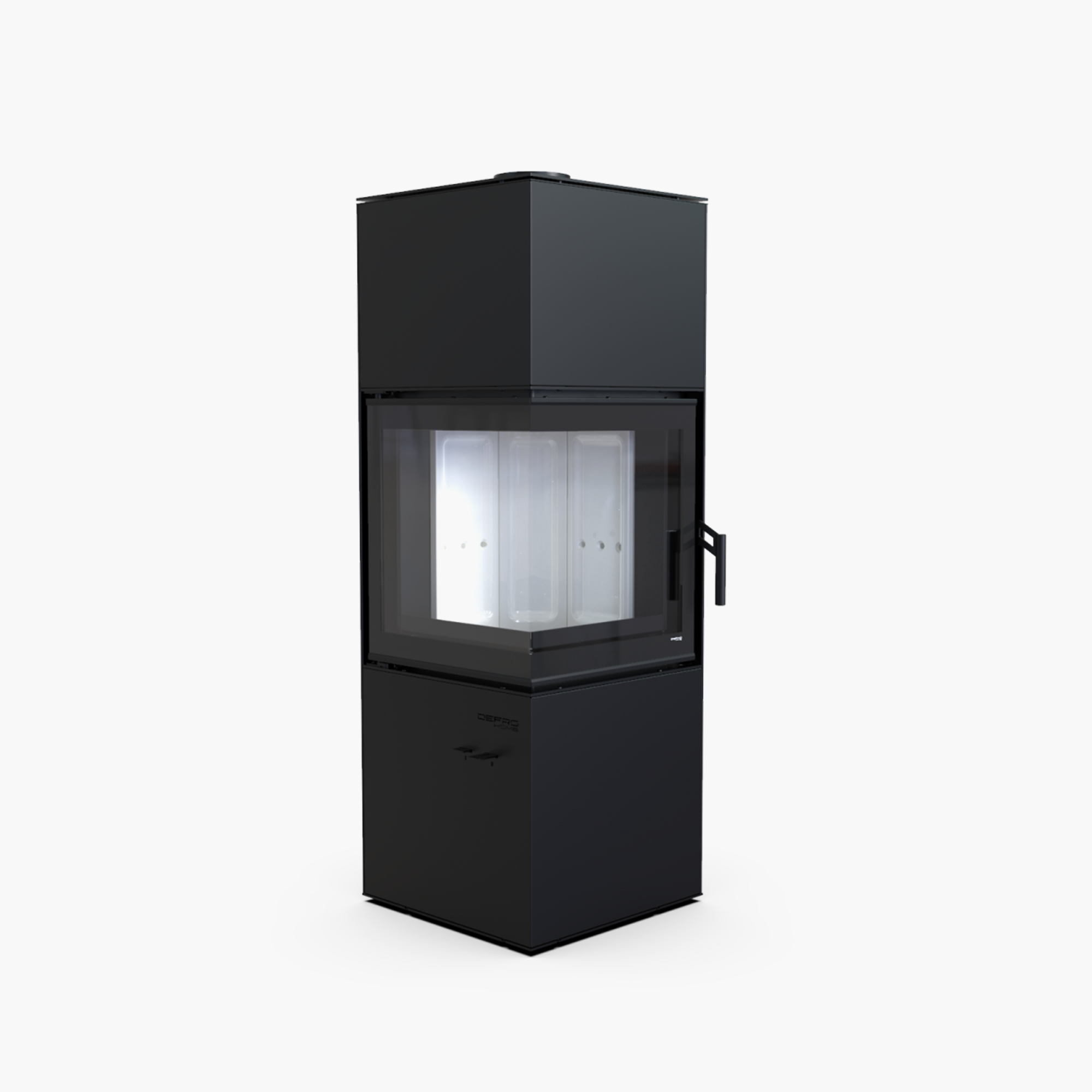 Defro Home Quadroom – Poêle en Acier noir, chez Art-Tisons à Rossens (Fribourg)