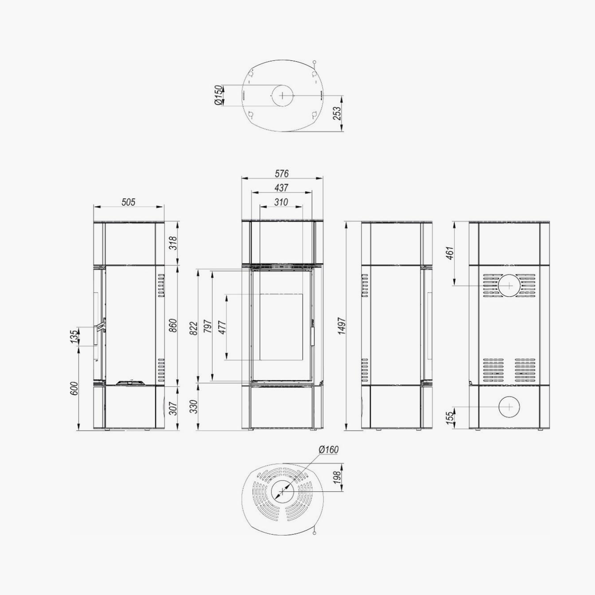 Defro Home Orbis Extento F – Poêle en Acier noir, chez Art-Tisons à Rossens (Fribourg)