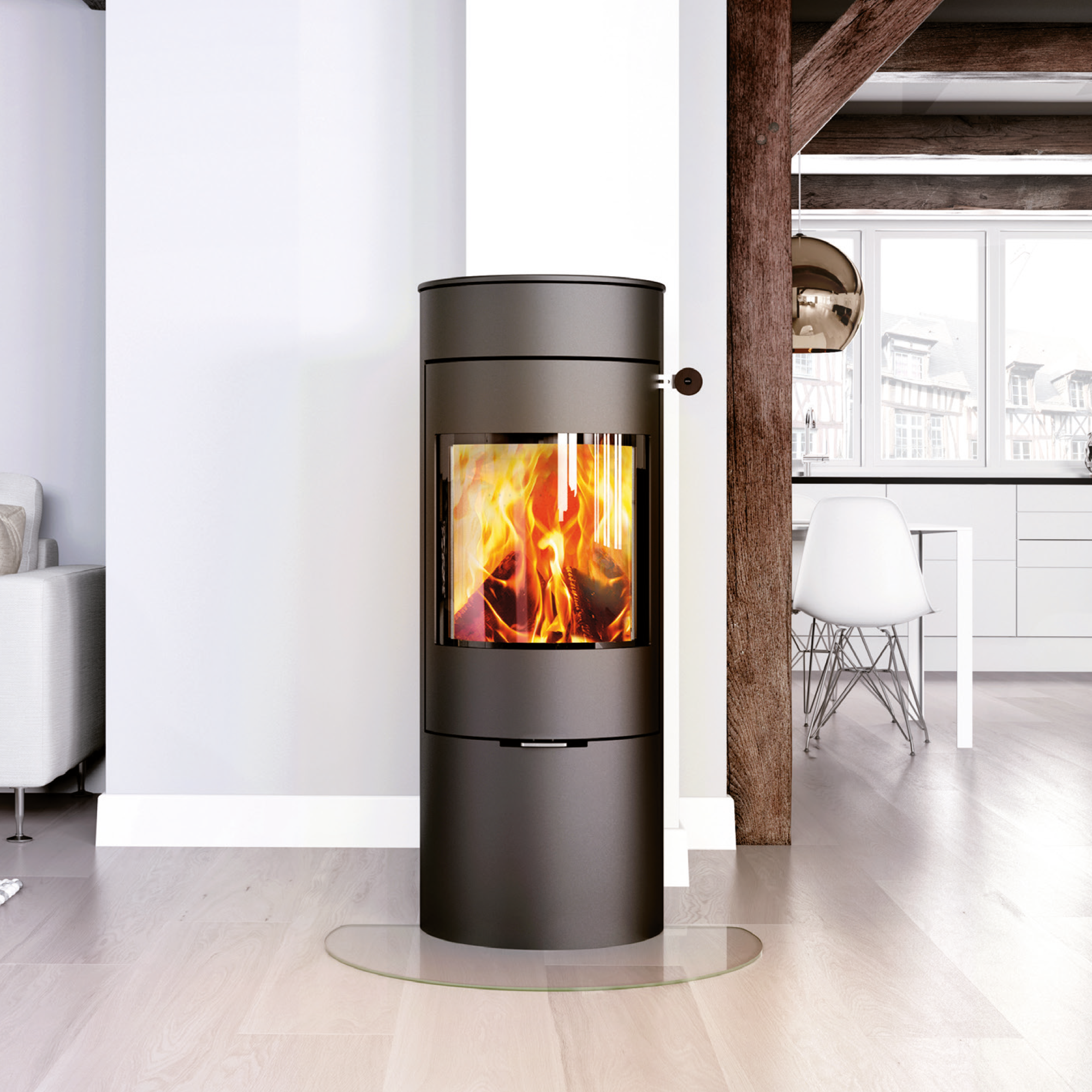 Attika Viva 120 L – Poêle en Acier noir, chez Art-Tisons à Rossens (Fribourg)