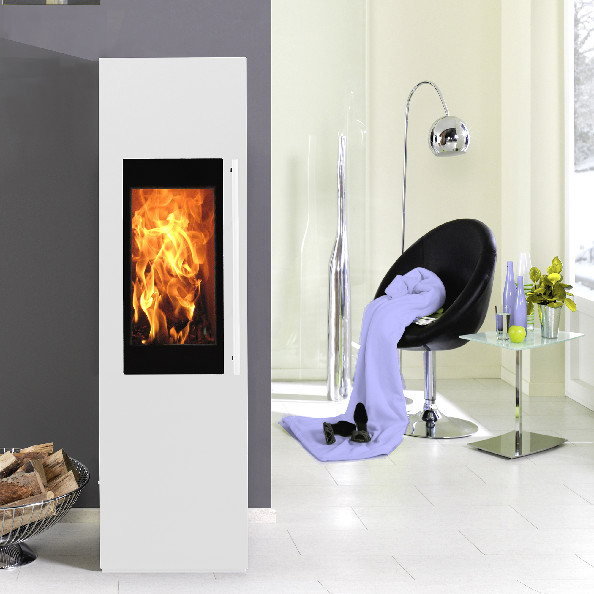 Skanderborg Ferro XL 2.0 W – Poêle en Acier blanc, chez Art-Tisons à Rossens (Fribourg)