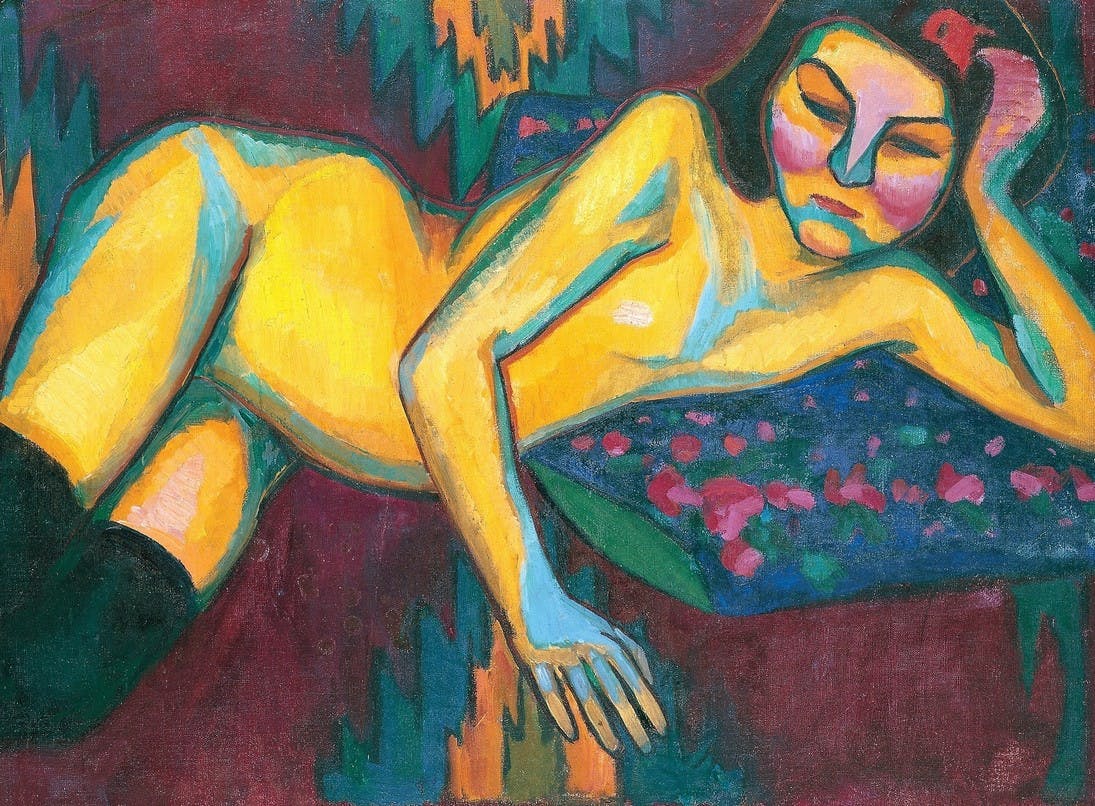 Sonia Delaunay - Nu jaune - Huile sur toile 65/98 cm - 1908