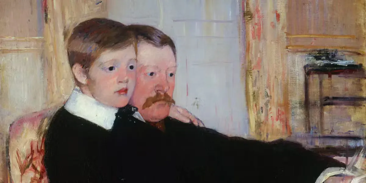 Mary Cassatt, Portrait d'Alexander J. Cassatt et de son fils, Robert Kelso Cassatt. 1884, huile sur toile. Photo domaine public
