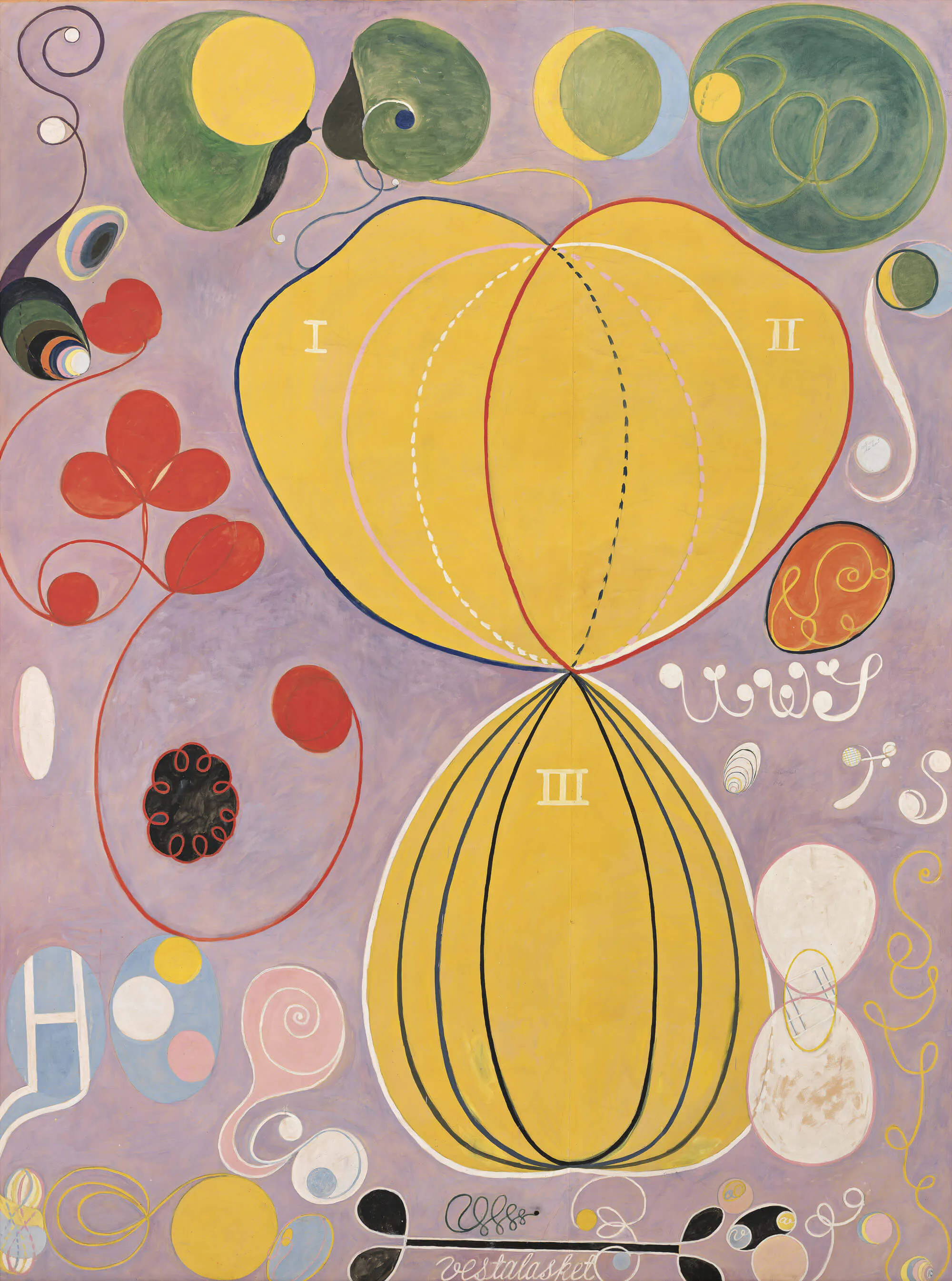 Hilma af Klint, Group IV, The Ten Largest, No. 7, Adulthood (Grupp IV, De tio största, nr 7, Mannaåldern) [série « Peintures pour le Temple »], 1907