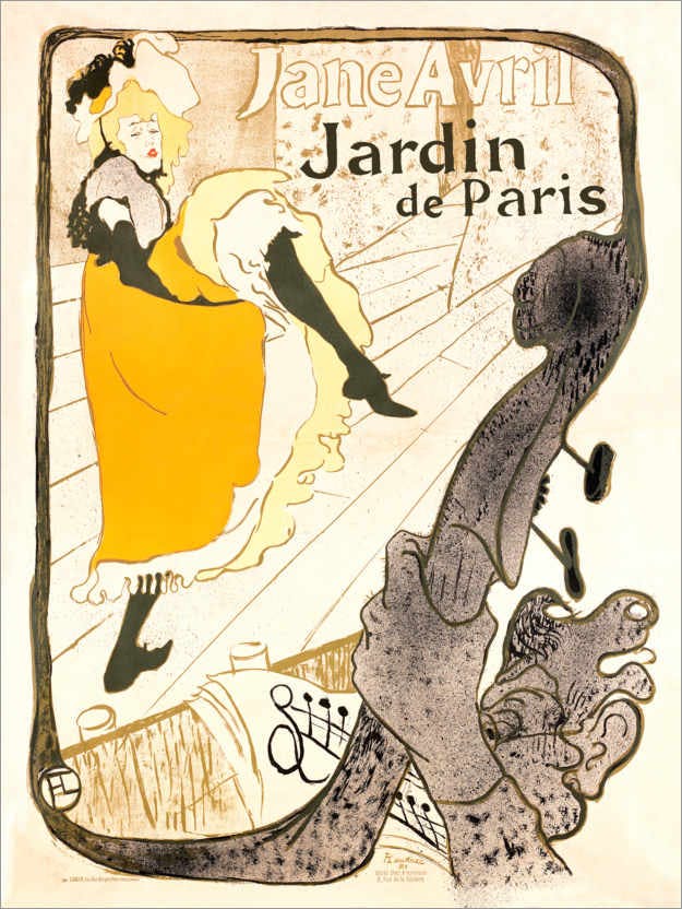 Jane Avril au Jardin de Paris - 1893 - Chromolithographie (affiche) - 130x95 cm - Collection privée