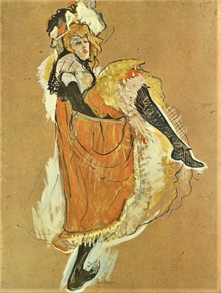 Jane Avril dansant - 1893 - Etude de l'affiche Jardin de paris - Gouache sur carton - 99x71 cm - Collection Stavros S.Niarchos