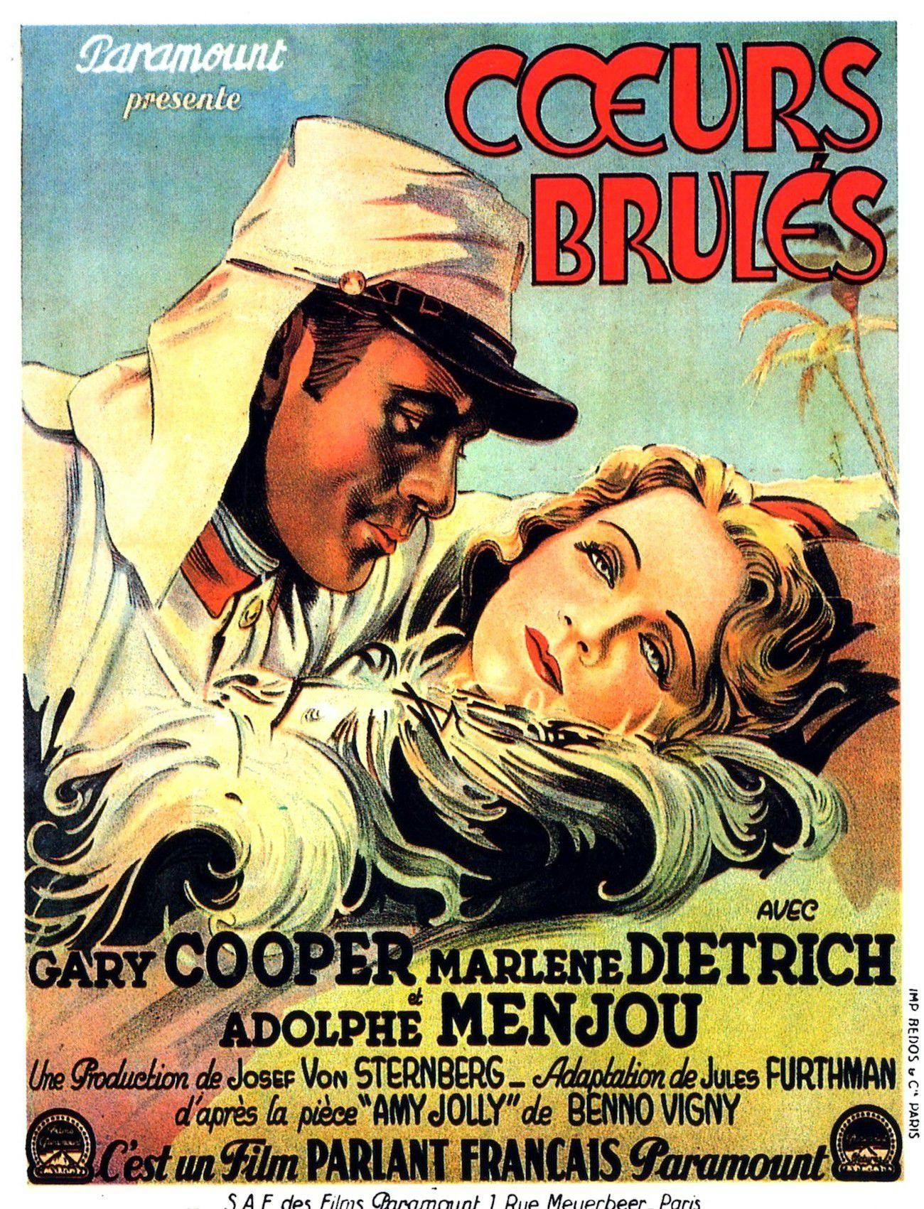 Affiche film Coeurs brûlés (ou Marrocco à l’origine)