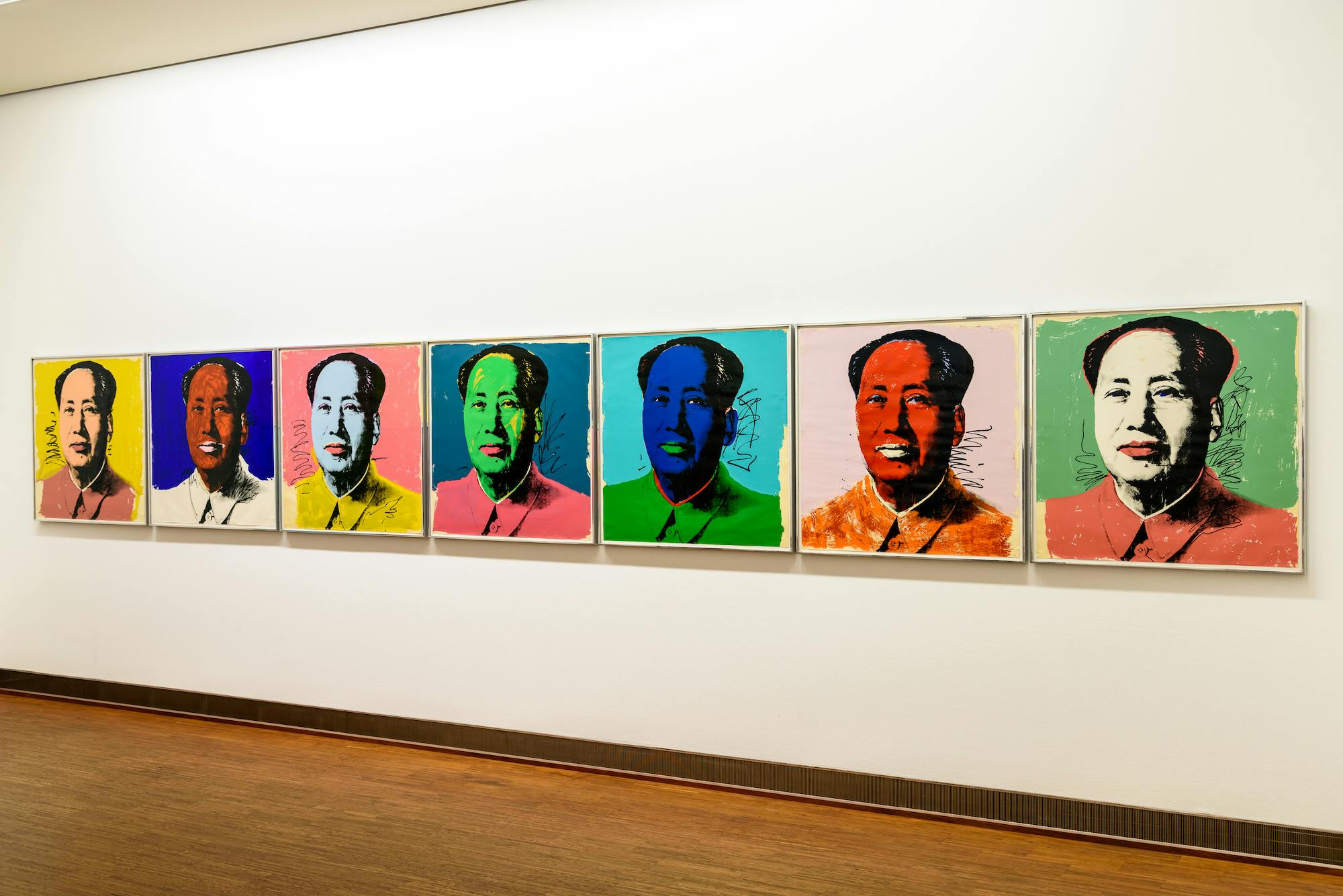 A collection of Mao Andy Warhol prints.