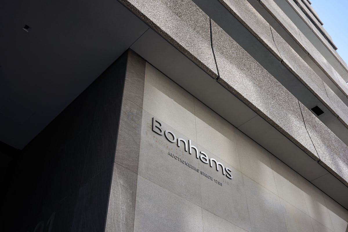 A photo of the outside of Bonhams headquarters.