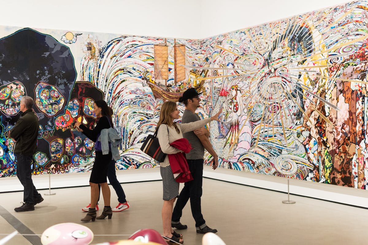 Of Chinese Lions, Peonies, Skulls, And Fountains by Takashi Murakami at The Broad Museum.