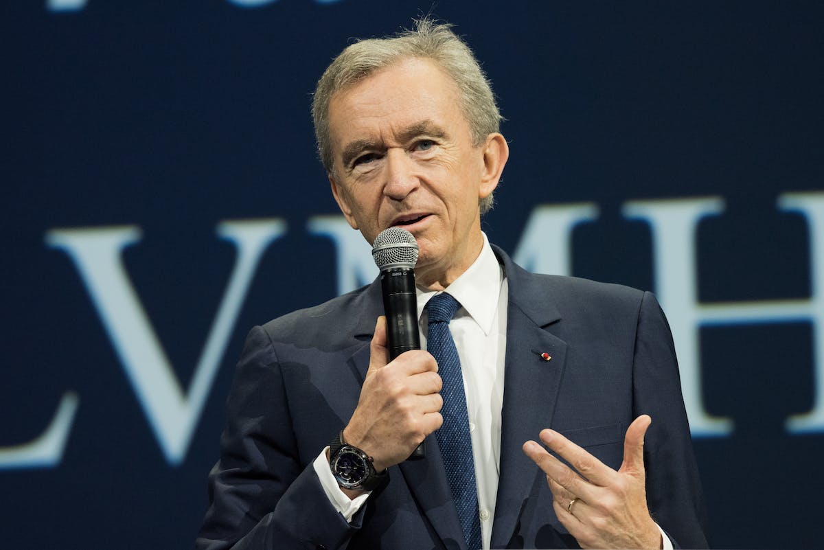 Bernard Arnault at the salon ViviTech during the LVMH innovation awards.