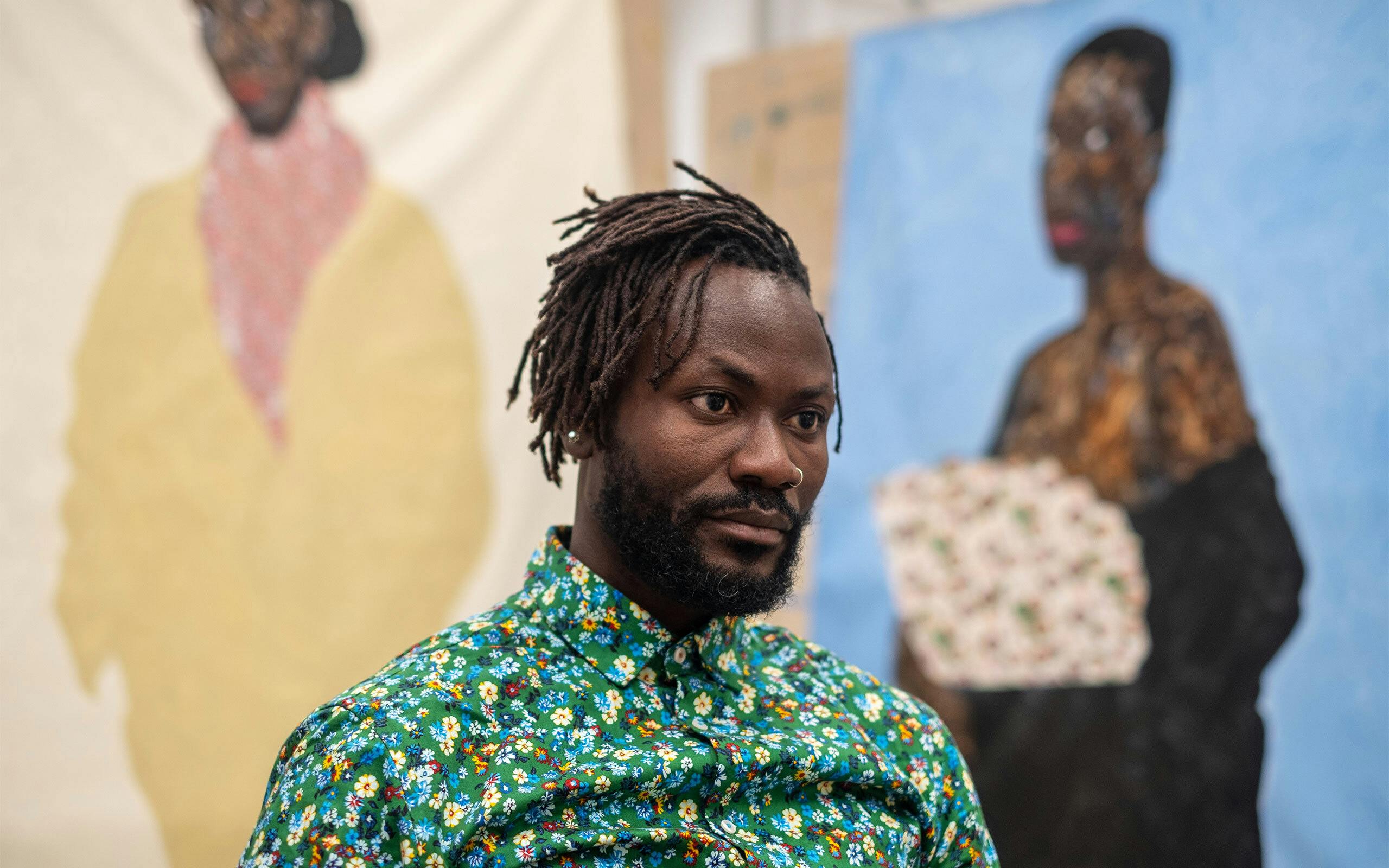 Amoako Boafo in his studio.