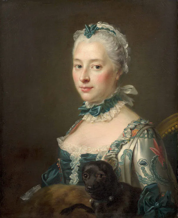 François-Hubert DROUAIS (Paris, 1727 – 1775)
Portrait de femme au chien noir, dit de Madame de Tencin
Huile sur toile
61 x 50 cm
Estimation : 30 000 - 50 000 € 