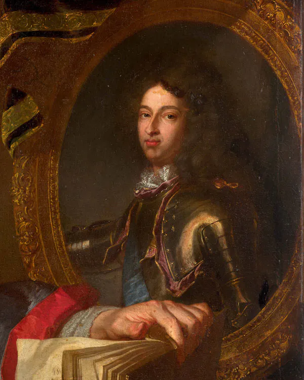Hyacinthe Rigaud (1659-1743)
Portrait de Jean de Catelan (1659-1725), évêque de Valence, se tenant devant un portrait du duc de Bourgogne
Huile sur toile (Toile d'origine)
145 x 112 cm
Estimation : 80 000 - 120 000 €