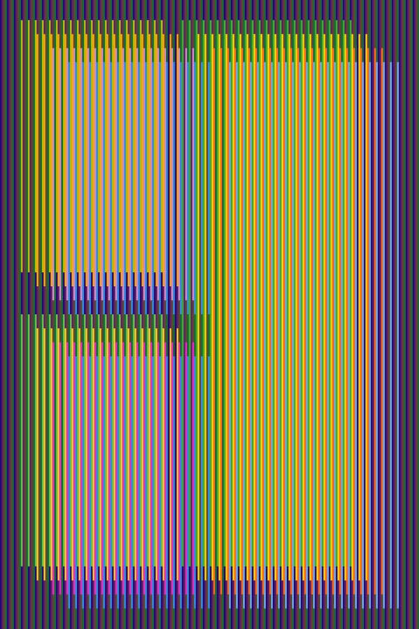 Carlos Cruz-Diez (1923-2019) Couleur Additive Orion, Paris 2017   Chromographie sur papier  90 x 60 cm [100 x 70 cm]   Mise à prix : 8 500 € 