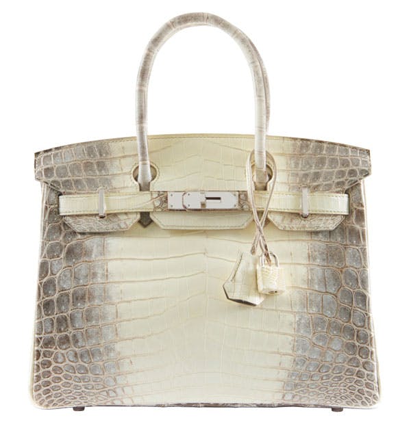 Hermès
Sac Birkin Himalaya 30, 2016
Crocodile du Nil mat blanc Himalaya II/B, garniture métal argenté palladié
Estimation : 70 000 – 90 000 €