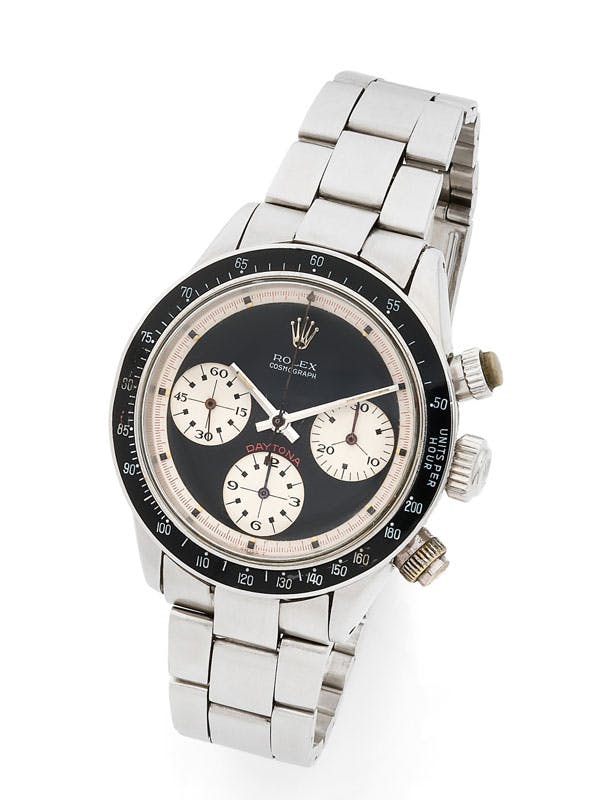 Rolex
Cosmograph Daytona « Paul Newman » , référence 6240
Boîtier en acier
Estimation : 200 000 – 400 000 € 