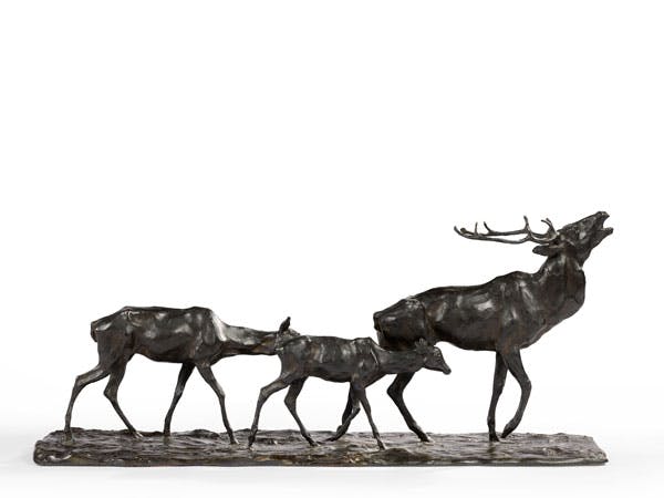 Rembrandt Bugatti (1884-1916)
Cerf bramant suivi par une biche et son faon, 1903
Vendu 1 079 600 €