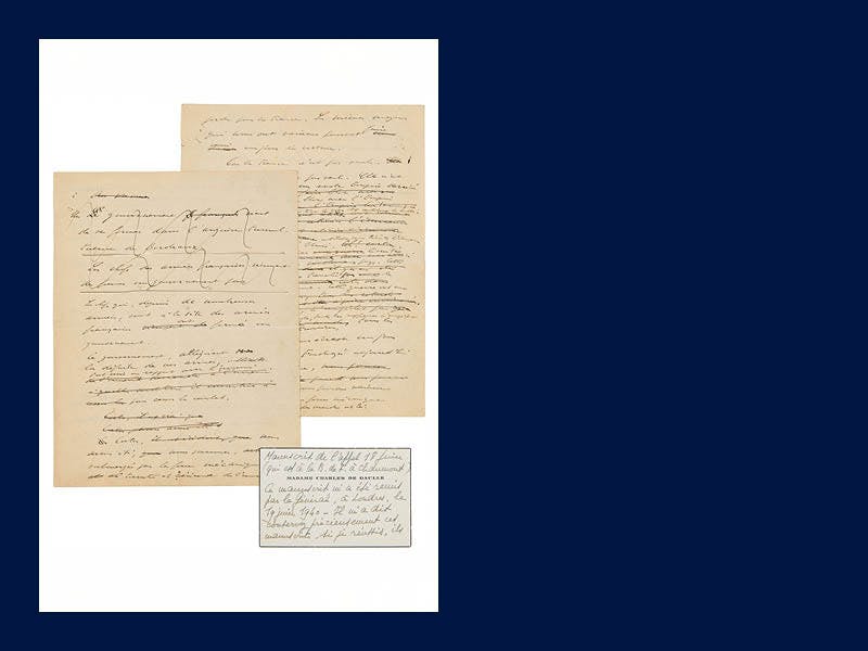 <h1>De Gaulle’s Original 18 June 1940 Appeal Manuscript Donated to French National Archives</h1>