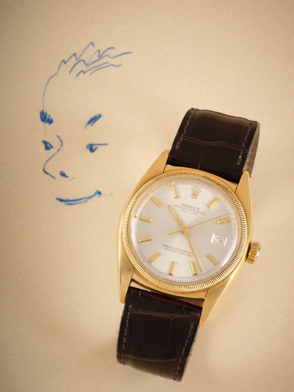 ROLEX
Wristwatch of President Paul Reynaud.
Datejust, Ref. 6105.
Estimate: €3,000 – €5,000