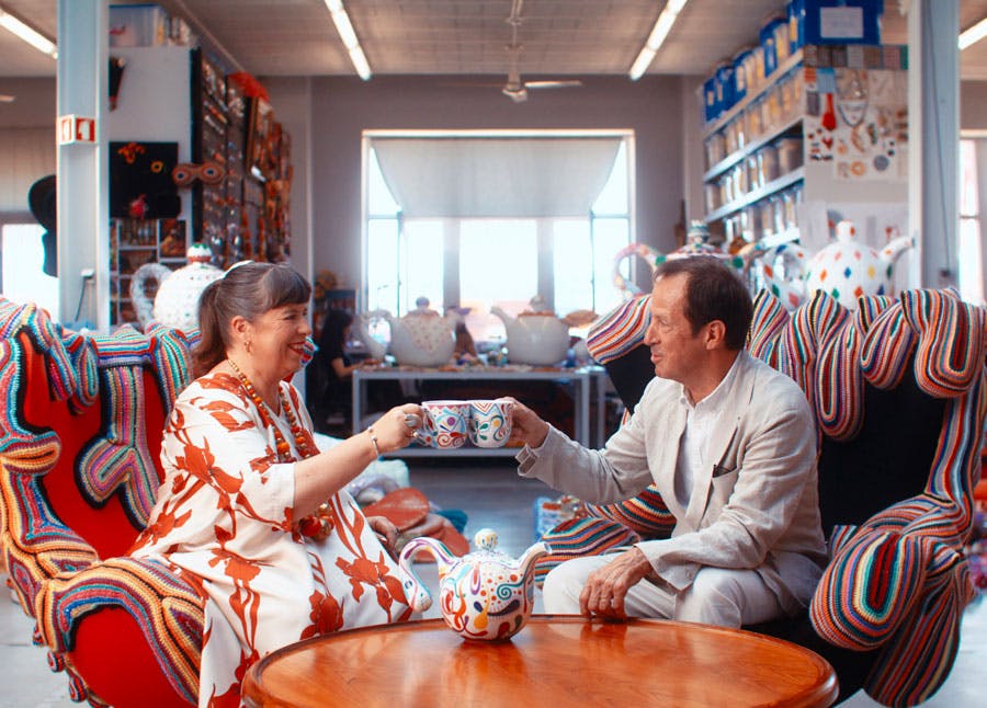 Frédéric Bernardaud et Joana Vasconcelos dans son atelier
© Bernardaud