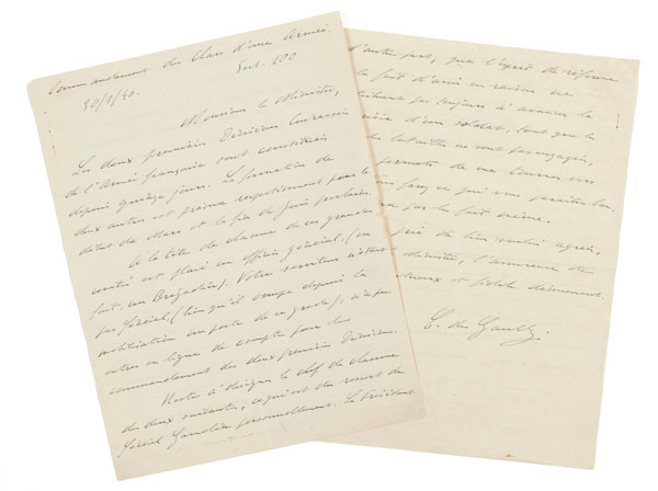 Charles de Gaulle (1890-1970)
Lettre autographe signée, 30 janvier 1940, à Paul Reynaud
Vendu 26 240 €