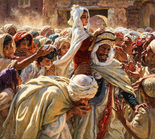 Etienne Dinet (1861-1929)
Le fils d’un saint M’rabeth, 1900 
Vendu 1 220 119 € / 13 119 000 MAD 
RECORD DU MONDE