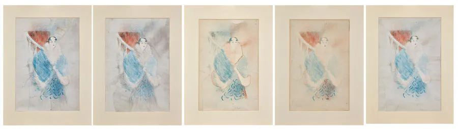 Henri de Toulouse-Lautrec (1864-1901) 
Elsa, Dite La Viennoise, 1897 
Lithographies en couleurs : les 5 épreuves d’essai, l’état définitif signé 
Estimation : 100 000 - 150 000 € 
