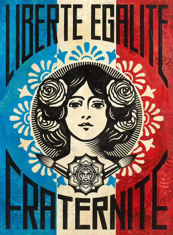 Shepard Fairey (né en 1970)
Liberté, Égalité, Fraternité, 2018 
Vendu 232 200 €  