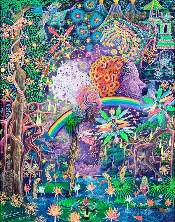 Pablo Amaringo (1938-2009)
Pacha Mashiruyay, 2002
Gouache sur papier
64 x 51 cm
Estimation : 3 000 – 5 000 €