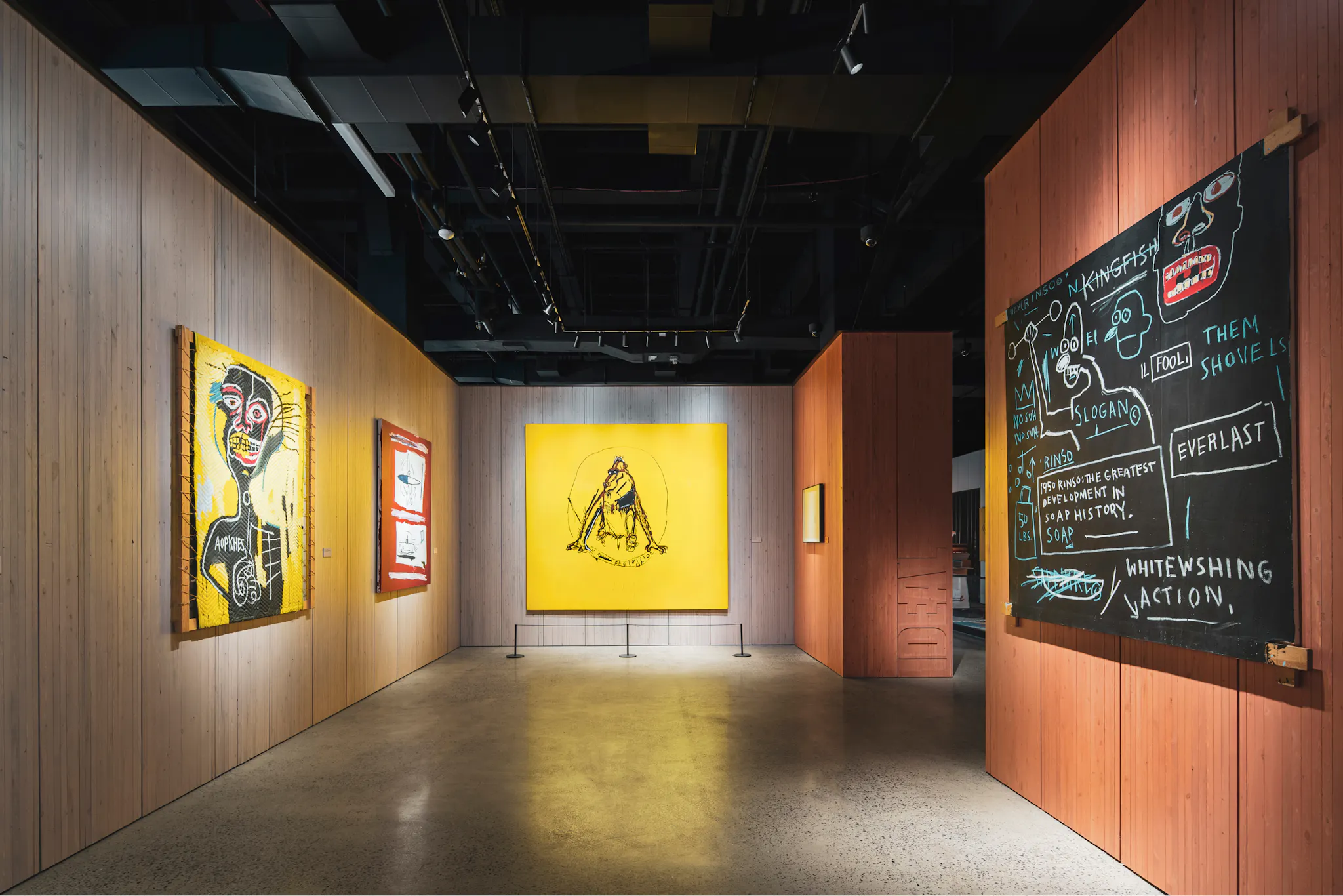 Installation view of Jean-Michel Basquiat: King Pleasure, Photo by Ivane Katamashvili, courtesy of Jean- Michel Basquiat: King Pleasure©