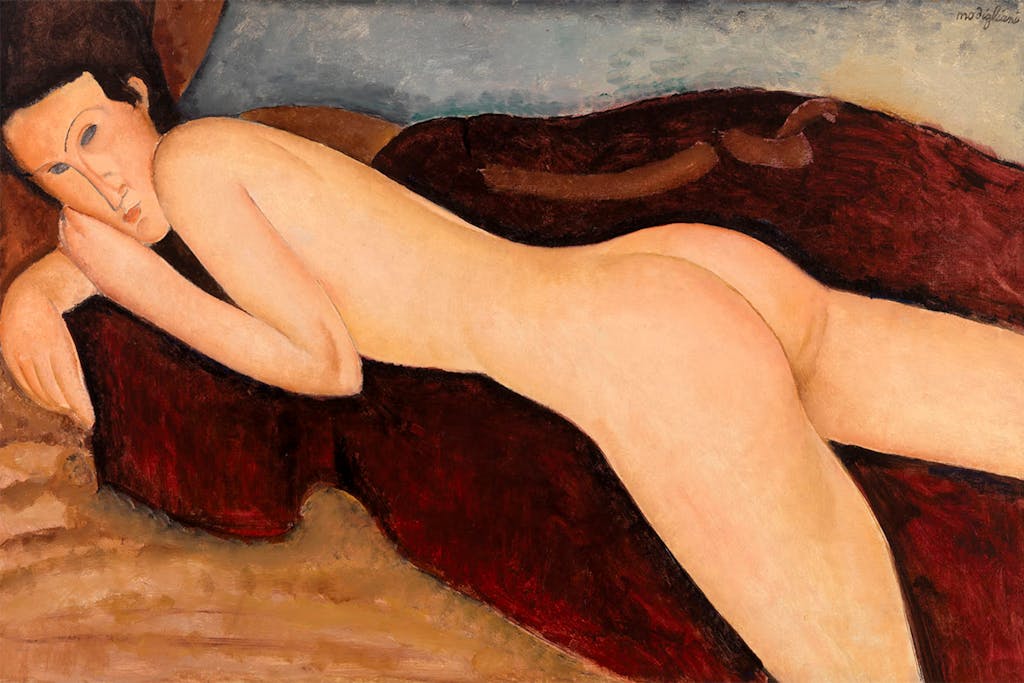 Amedeo Modigliani. Reclining Nude from the Back (Nu couché de dos), 1917, Oil on canvas