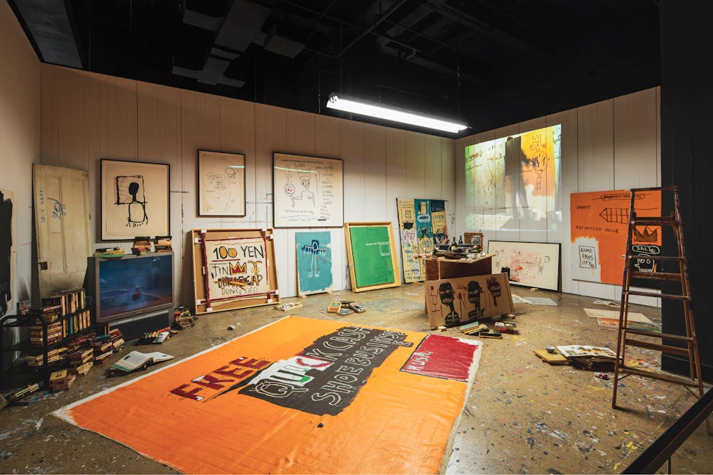 Installation view of Jean-Michel Basquiat: King Pleasure, Photo by Ivane Katamashvili, courtesy of Jean- Michel Basquiat: King Pleasure ©