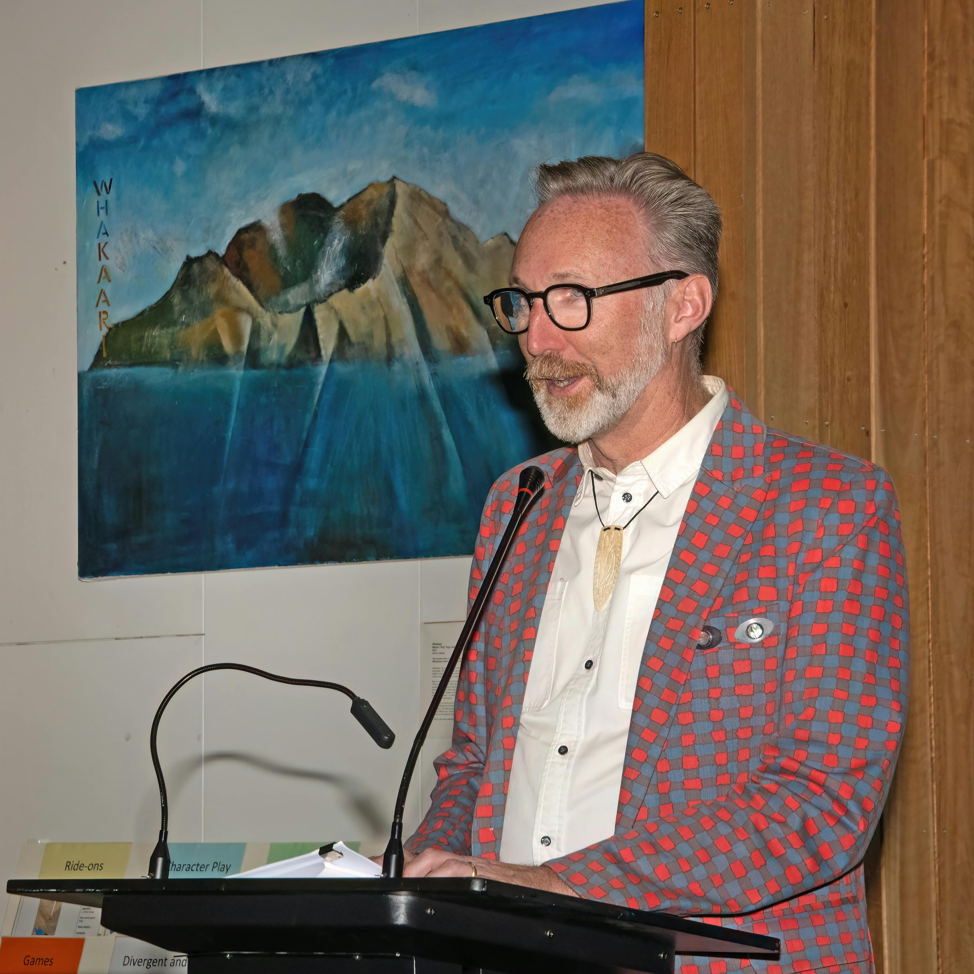 Andrew Clifford giving his speech at the awards ceremony. 