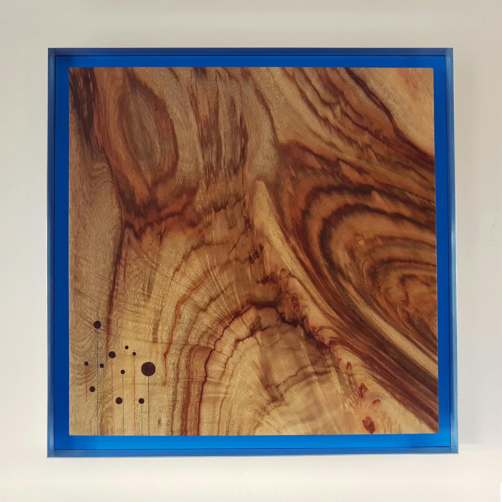 Undercurrent, 2020, Marquetry, 600mm (H) x 600mm (W) x 40mm (D), Custom-made aluminium frame, NZ$600.00