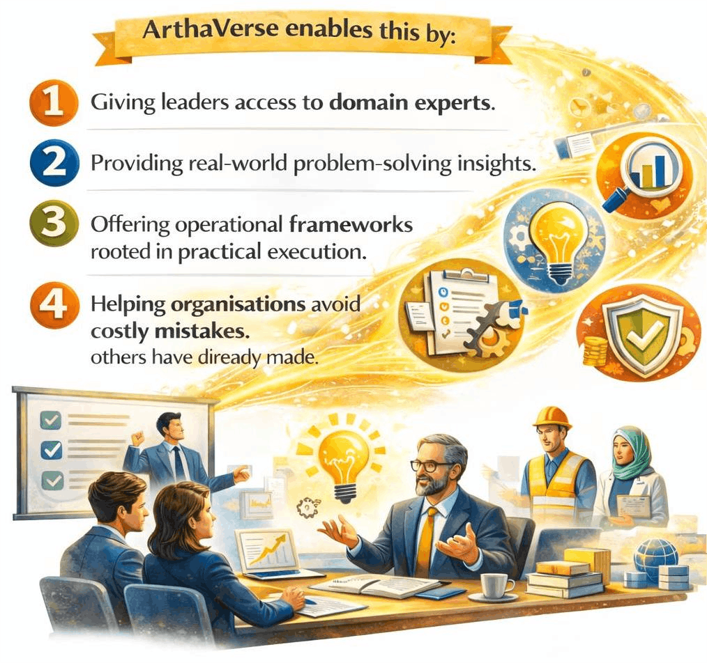 Expert Knowledge Platform, Decision Intelligence, Knowledge Management, Leadership Insights, Operational Frameworks, Risk Reduction, Strategic Decision Making, Enterprise Knowledge, Business Expertise, ArthaVerse