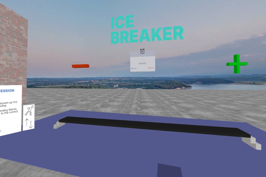 An ince-breaker scene in Arthur VR office