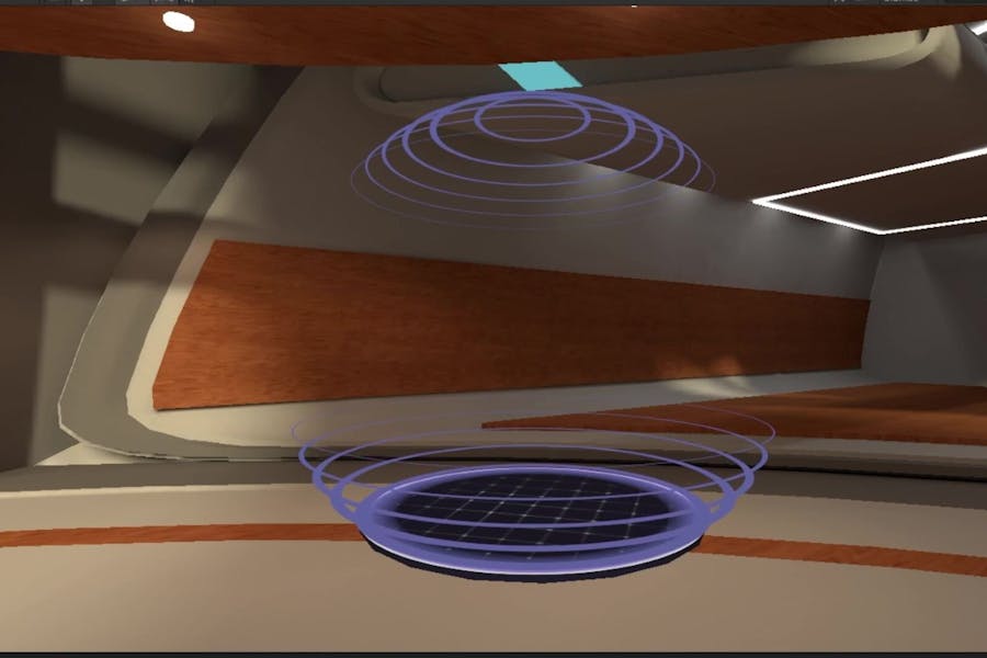 A depiction of a private audio zone in Arthur VR office