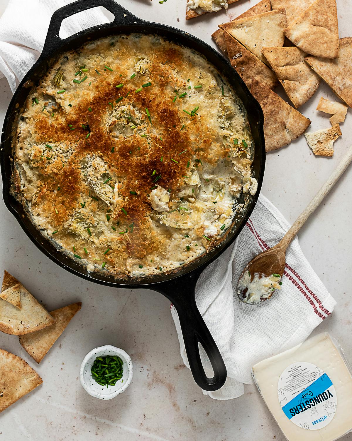 goat gouda artichoke dip