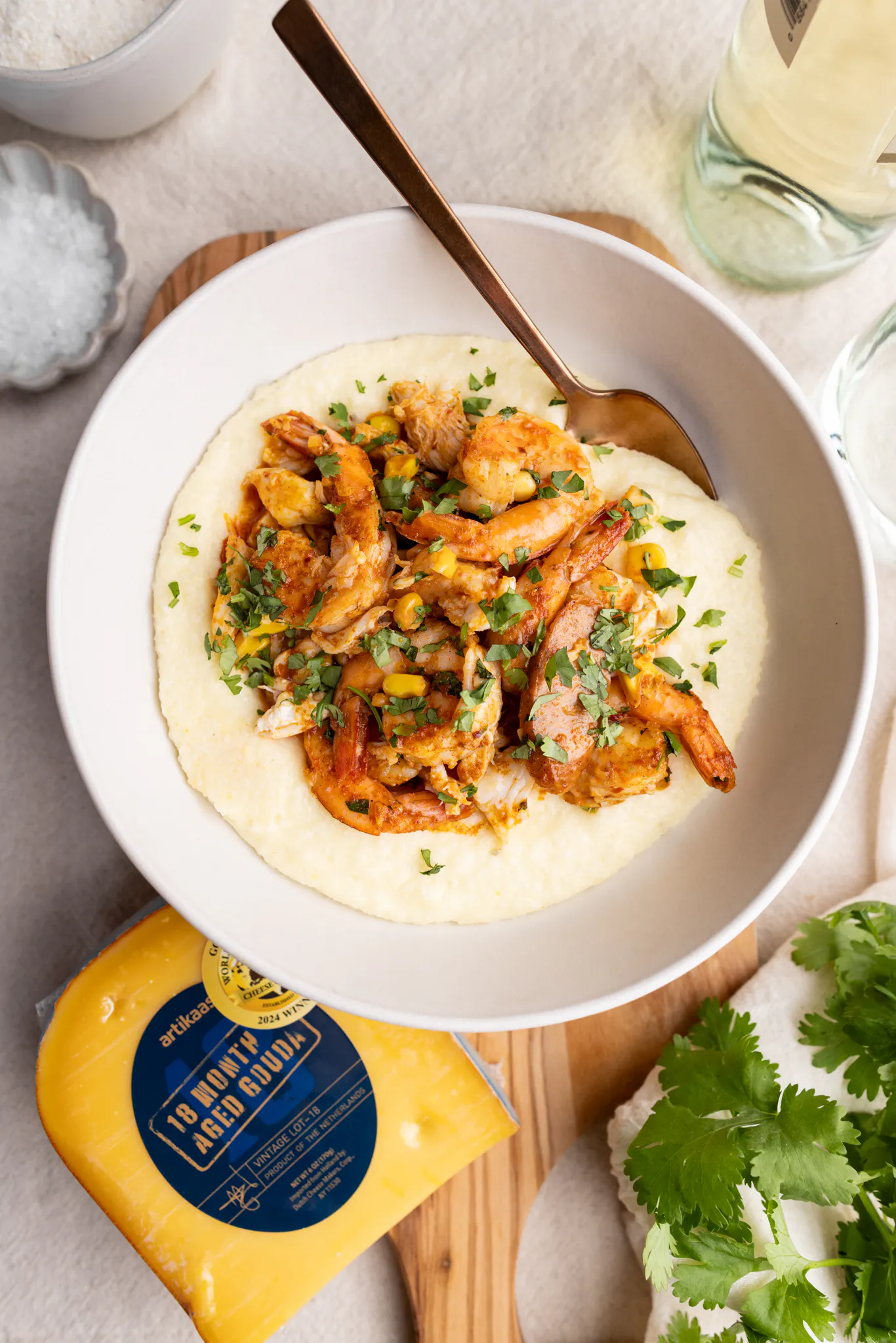 aged gouda shrimp and grits