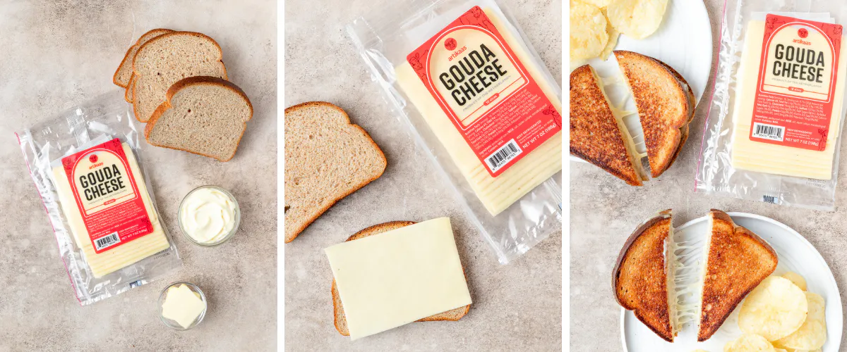 Artikaas Sliced Gouda grilled cheese