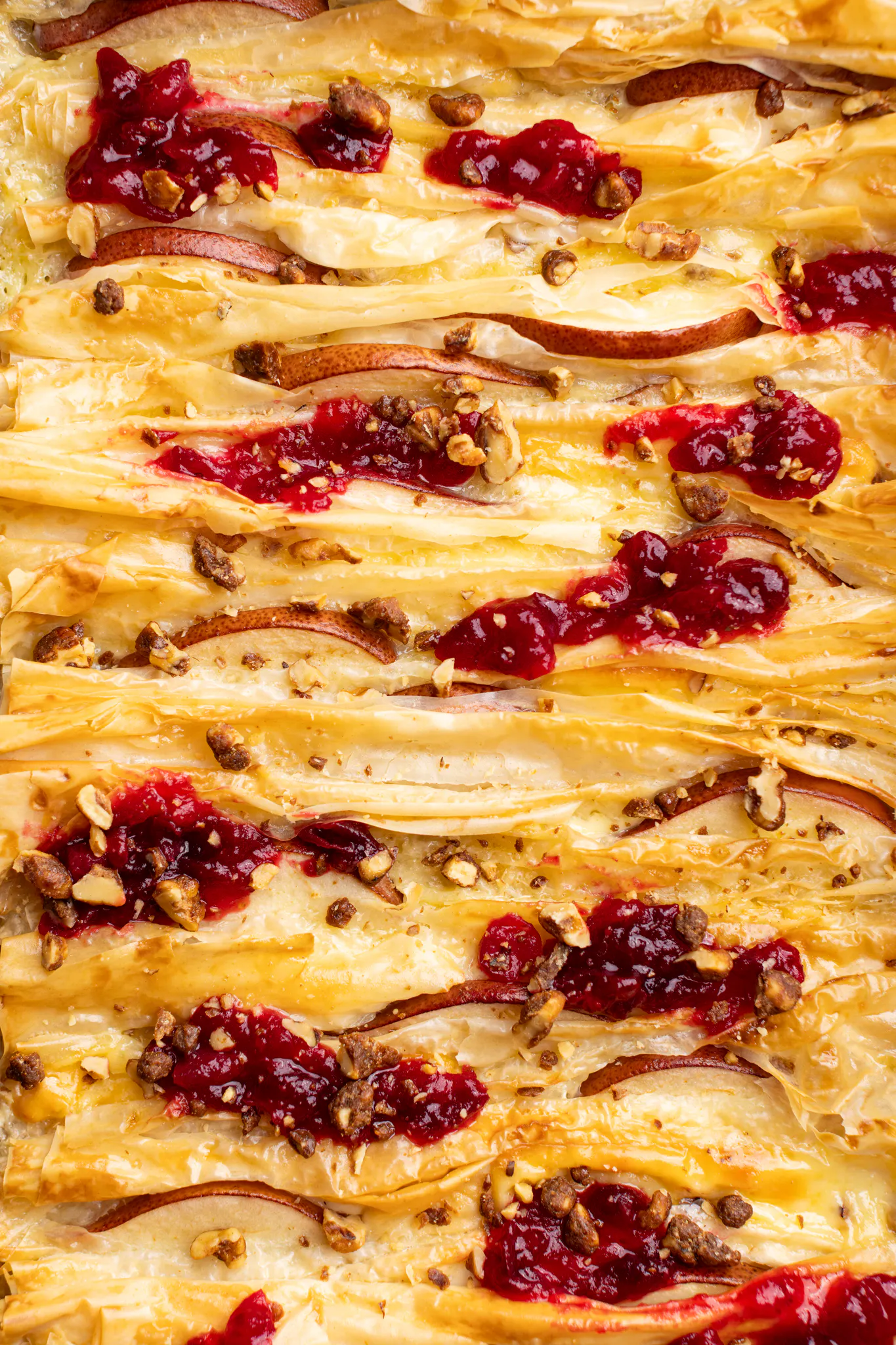 Cranberry Walnut Gouda Crinkle Tart