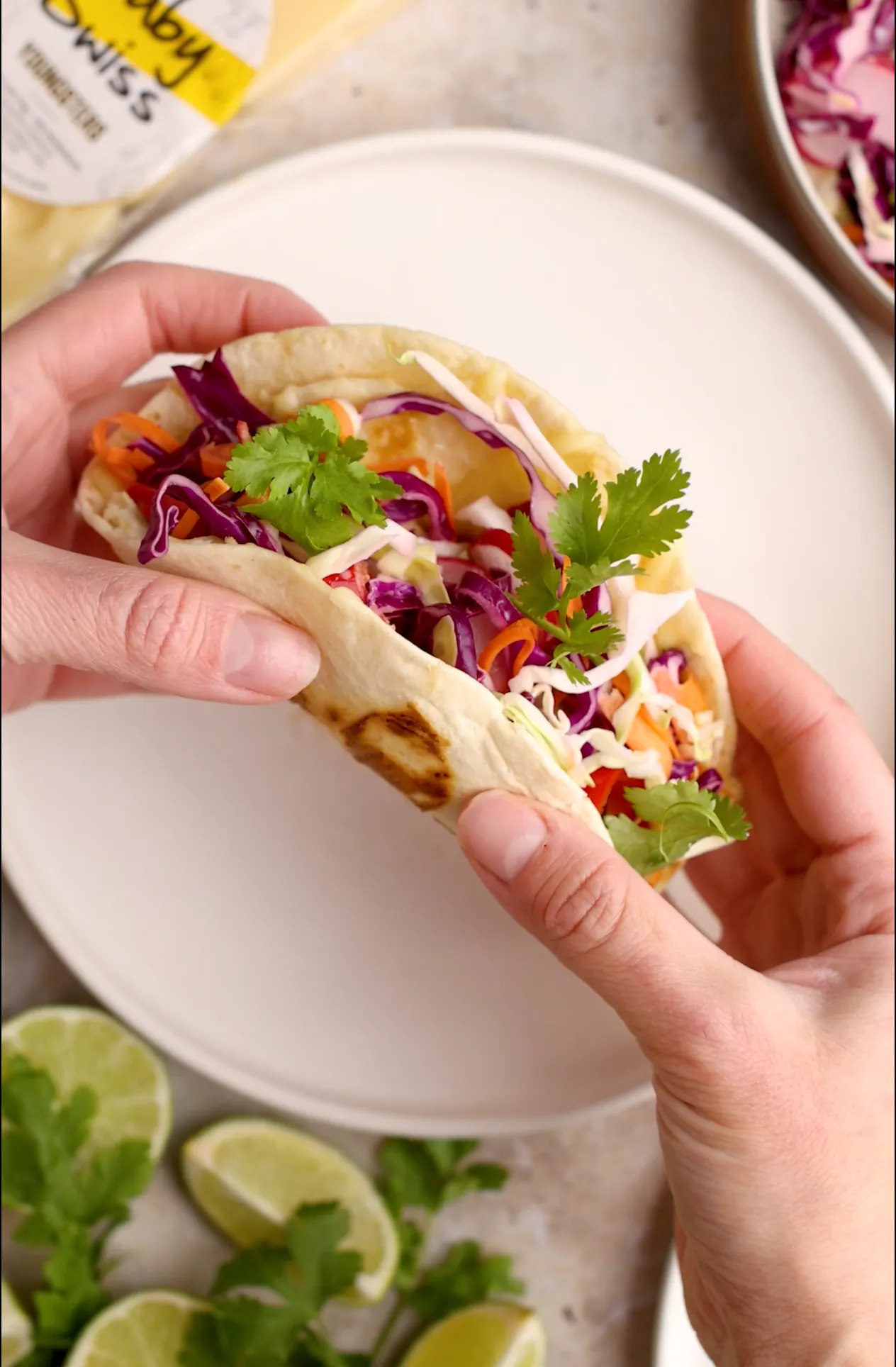 Smashed Chicken Tacos with Artikaas Baby Swiss
