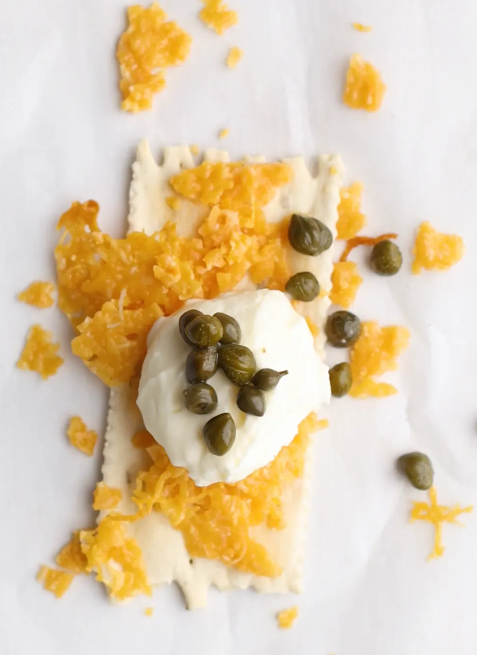 3 year aged gouda capers cracker creme fraiche