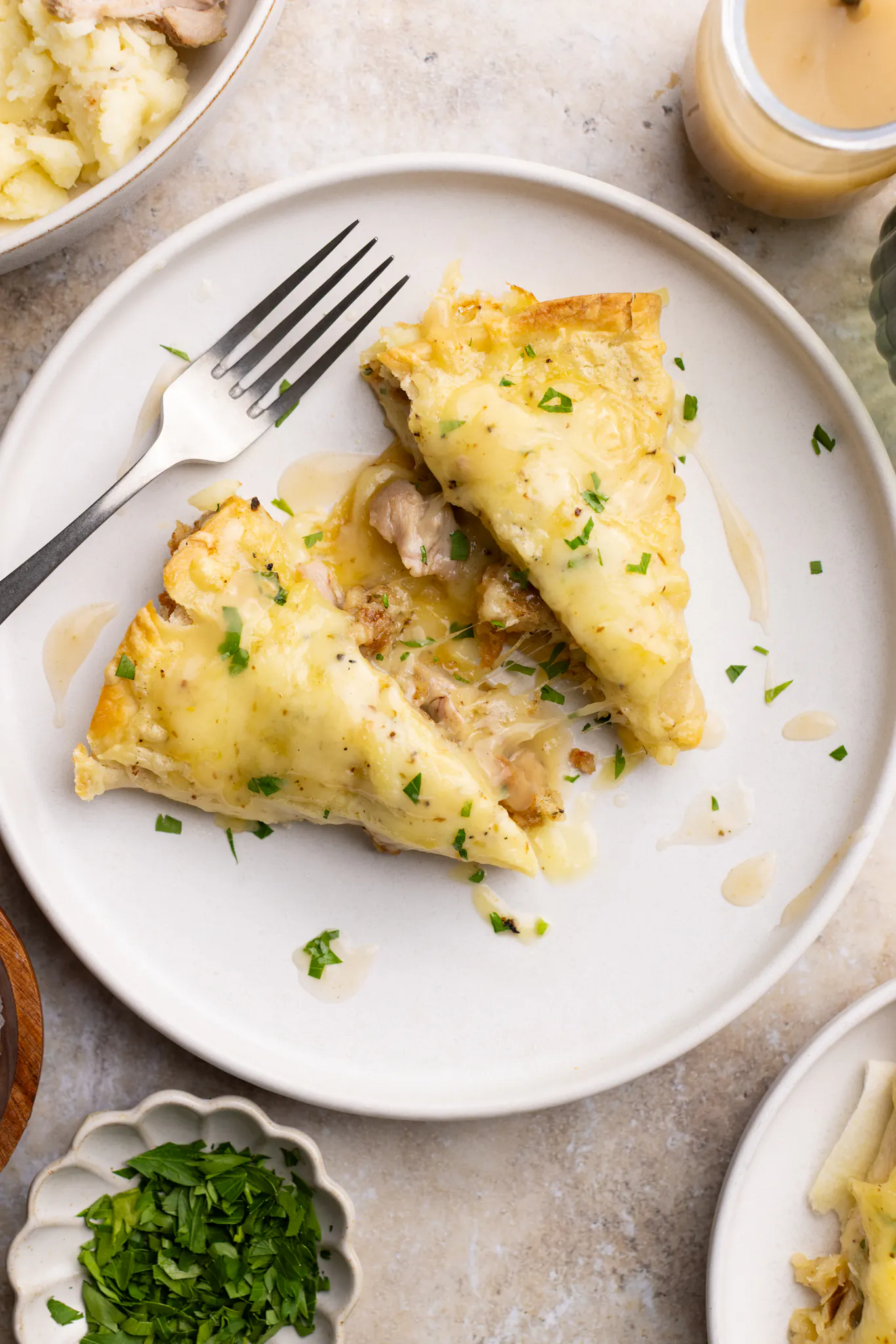 leftover thanksgiving pockets with truffle gouda