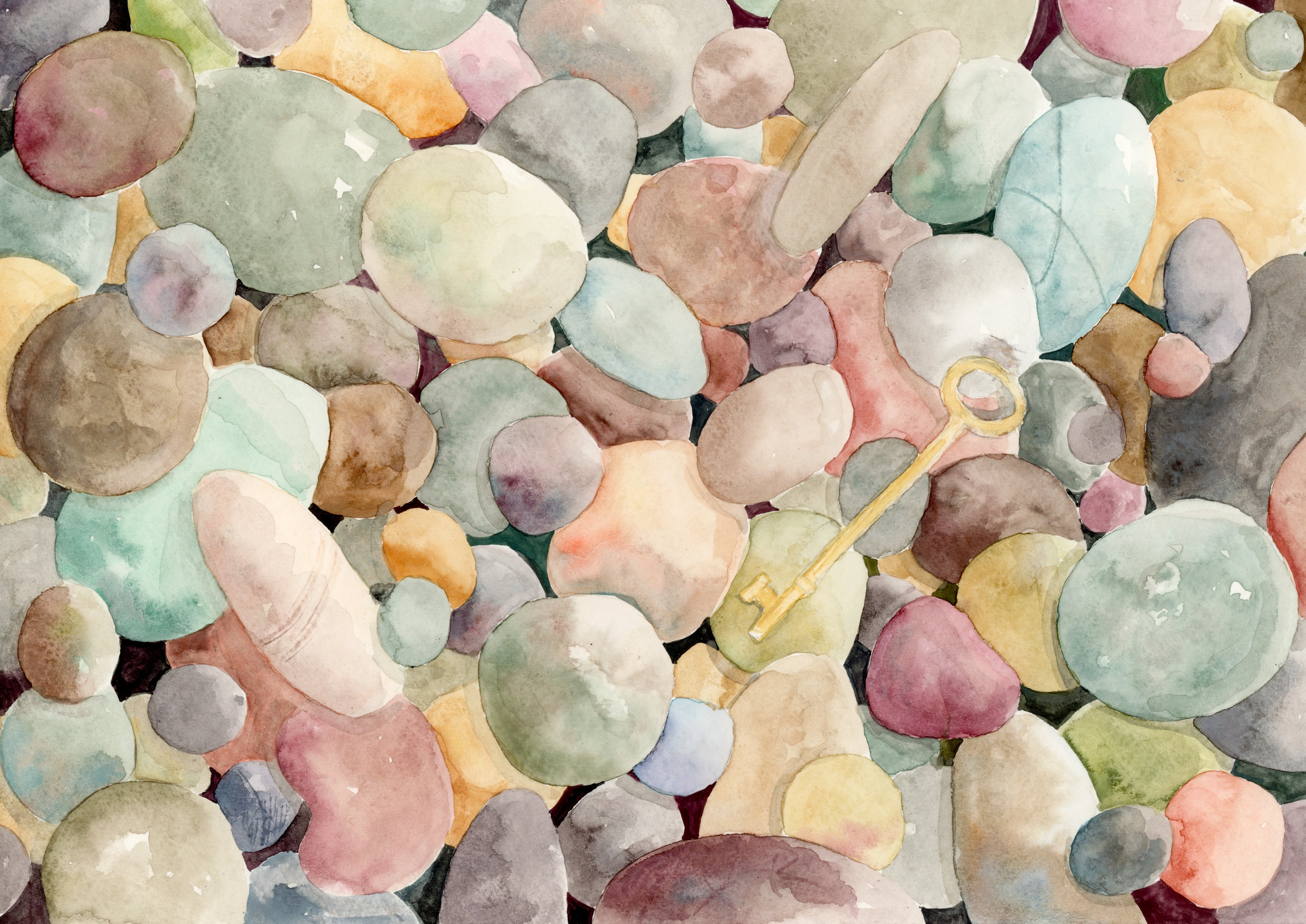 painting of colorful stones