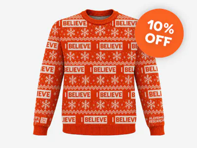 Alzheimer's Research UK festive jumper.