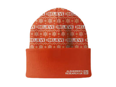 Alzheimer's Research UK festive hat.