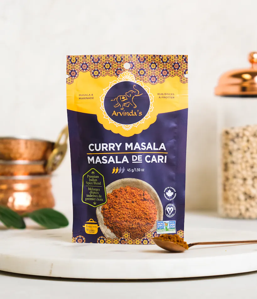 Le cari masala d'Arvinda en un sachet